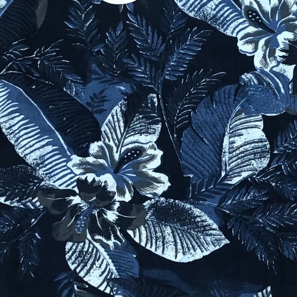 NWT FRYDAY CLUB Polo Shirt Navy/White Floral Print Size L Father's Day Gift! - Picture 6 of 11